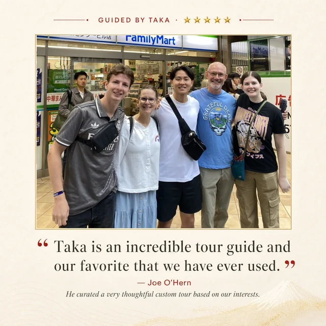 Five-star private Tokyo tour review from Joe O'Hern, guided by Taka